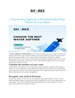 A Step-by-Step Approach to Selecting the Best Water Softener for Your Home