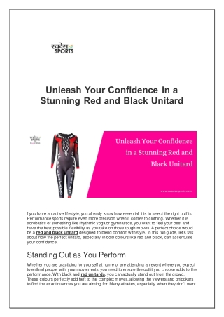 Unleash Your Confidence in a Stunning Red and Black Unitard