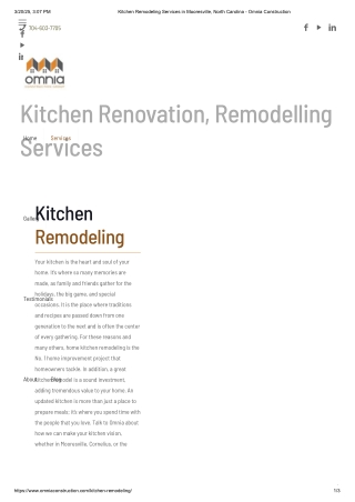 Kitchen Remodeling Services in Mooresville, North Carolina - Omnia Construction