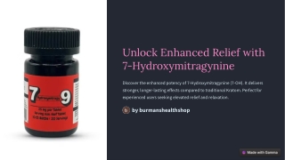 Buy 7-OH Products Online – 7-Hydroxymitragynine for Sale | Burmans Health Shop