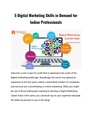 5 Digital Marketing Skills in Demand for Indian Professionals