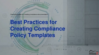 Best Practices for Creating Compliance Policy Templates