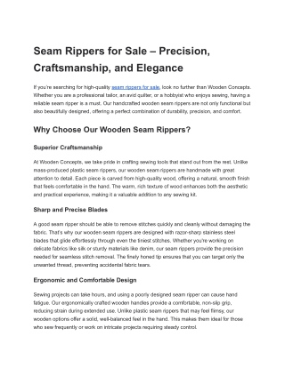 Seam Rippers for Sale – Precision, Craftsmanship, and Elegance
