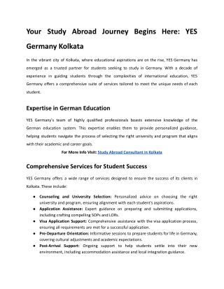 Your Study Abroad Journey Begins Here_ YES Germany Kolkata