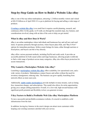 how to build website like eBay