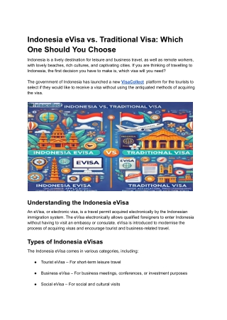 Indonesia eVisa and Regular Visa: Which Is Right for You?