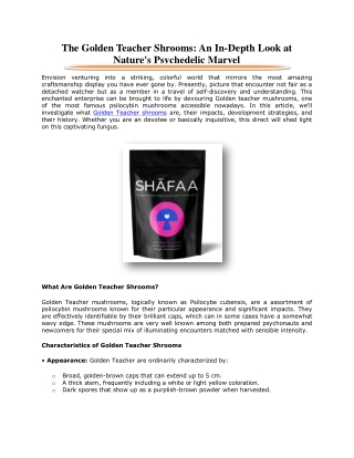 The Golden Teacher Shrooms: An In-Depth Look at Nature's Psychedelic Marvel