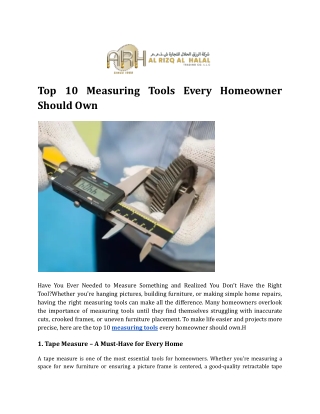 Top 10 Measuring Tools Every Homeowner Should Own