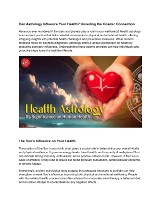 Can Astrology Influence Your Health