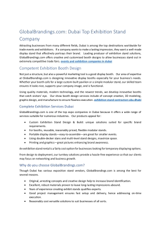 exhibition stand manufacturers