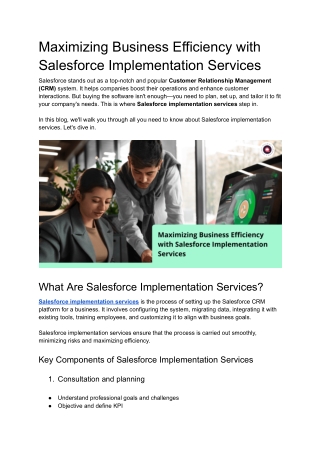 Maximizing Business Efficiency with Salesforce Implementation Services