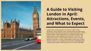 A Guide to Visiting London in April Attractions, Events, and What to Expect