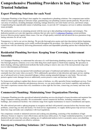 Plumber San Diego