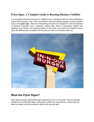Pylon Signs  A Complete Guide to Boosting Business Visibility