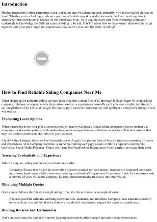How to Find Reliable Siding Companies Near Me