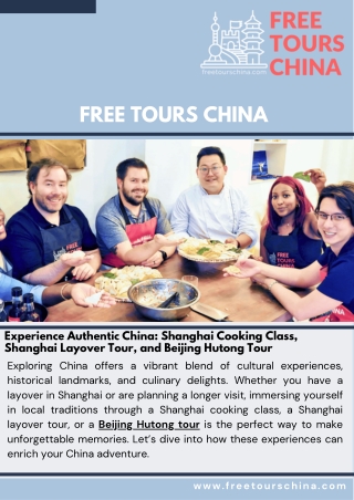 Experience Authentic China Shanghai Cooking Class, Shanghai Layover Tour, and Beijing Hutong Tour