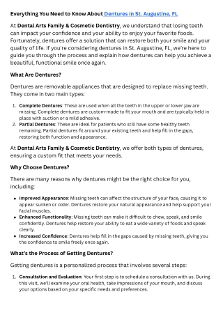 Dentures in St. Augustine, FL