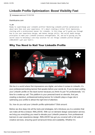 Why LinkedIn Profile Optimization Boosts Professional Visibility Fast