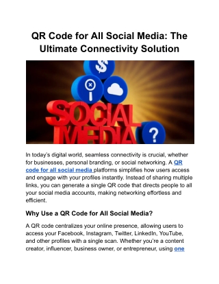 QR Code for All Social Media