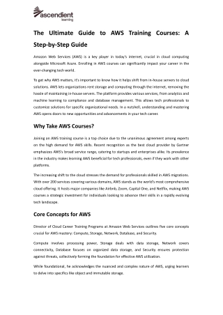 The Ultimate Guide to AWS Training Courses A Step-by-Step Guide