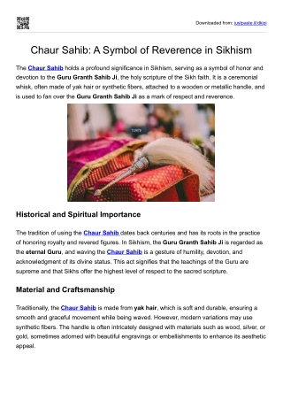 Chaur Sahib: A Symbol of Reverence in Sikhism