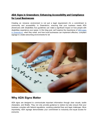 ADA Signs in Greensboro Enhancing Accessibility and Compliance for Local Businesses