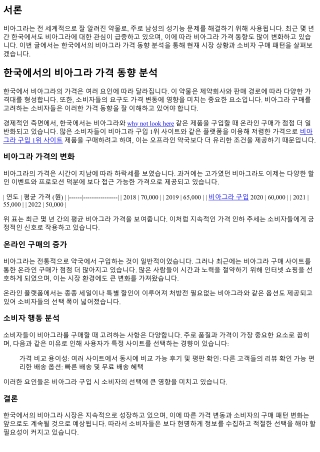 한국에서의 비아그라 가격 동향 분석