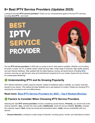 8  Best IPTV Service Providers (Updates 2025)