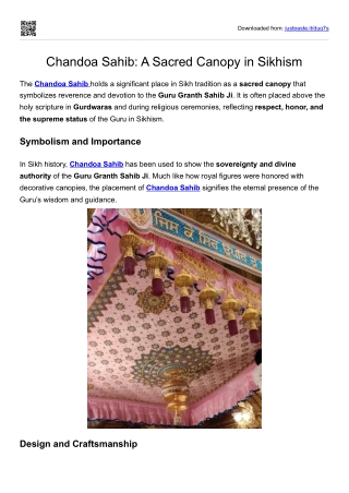 Chandoa Sahib: A Sacred Canopy in Sikhism