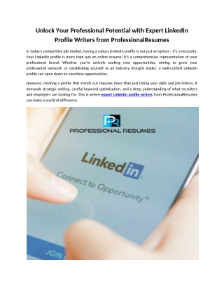 Expert LinkedIn Profile Writers - Contact Us - ProfessionalResumes