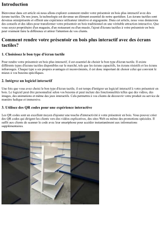 Comment rendre votre présentoir en bois plus interactif avec des écrans tactiles