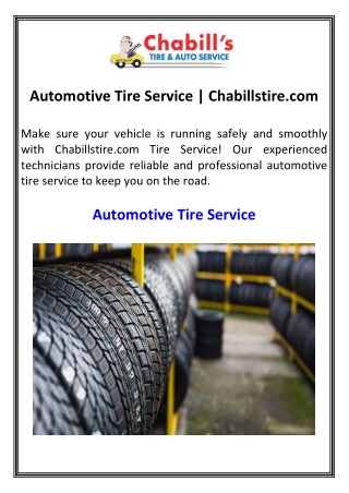 Automotive Tire Service  Chabillstire.com
