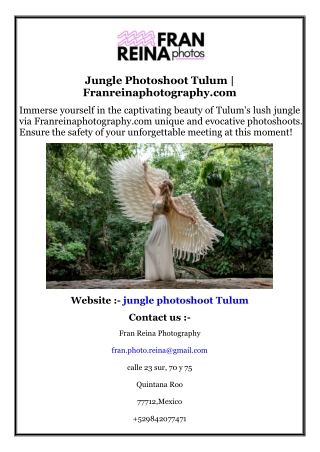 Jungle Photoshoot Tulum  Franreinaphotography.com