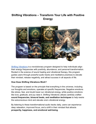 Shifting Vibrations – Transform Your Life with Positive Energy