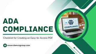 ADA Compliance Checklist for Creating an Easy-to-Access PDF