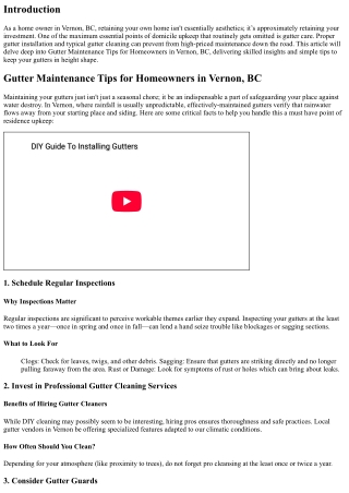 Gutter Maintenance Tips for Homeowners in Vernon, BC