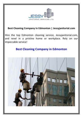 Best Cleaning Company In Edmonton  Jessyjanitorial.com