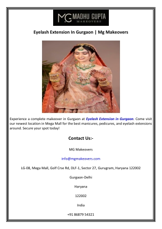 Eyelash Extension In Gurgaon  Mg Makeovers