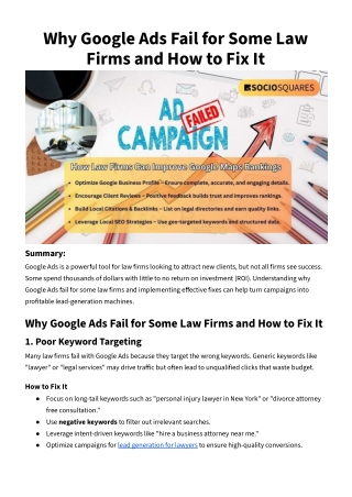 Why Google Ads Fail for Some Law Firms and How to Fix It