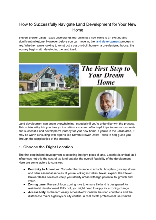 How to Successfully Navigate Land Development for Your New Home