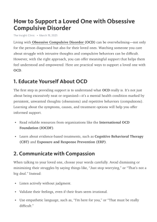 How to Support a Loved One with Obsessive Compulsive Disorder