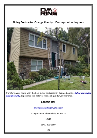 Siding Contractor Orange County  Dmringcontracting.com
