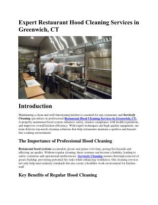 Expert Restaurant Hood Cleaning Services in Greenwich, CT