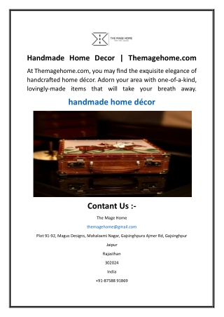Handmade Home Decor  Themagehome.com