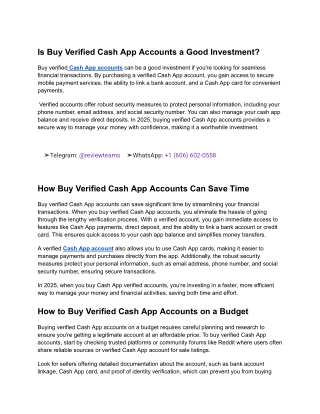 Is Buy Verified Cash App Accounts a Good Investment_