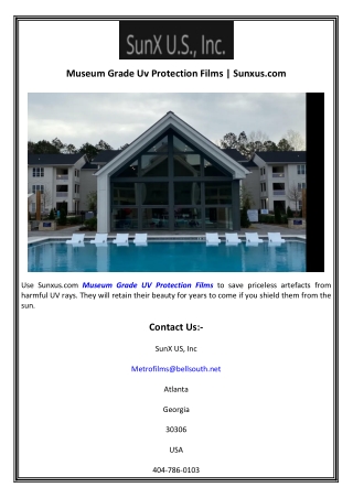 Museum Grade Uv Protection Films  Sunxus.com