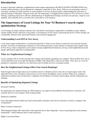 The Value of Local Listings for Your NJ Organization's SEO Approach