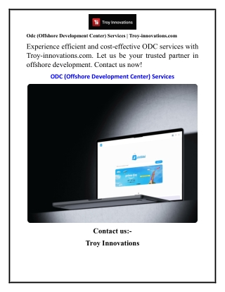 Odc (Offshore Development Center) Services Troy-innovations.com