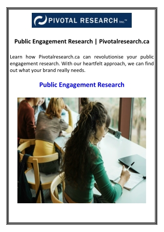 Public Engagement Research  Pivotalresearch.ca
