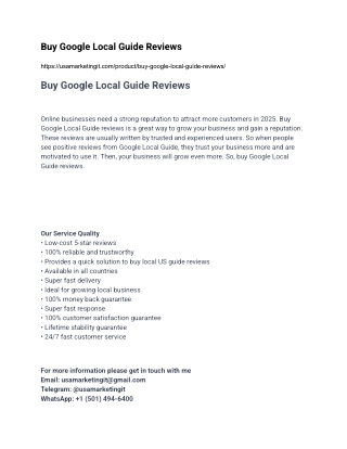 Top Web Site,, Google Local Guide Reviews from USA